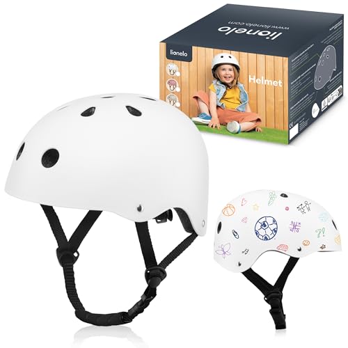 Lionelo HELMET Avventura creativa Casco Bici per Bambini Taglia S Regolabile 50-56 cm Ventilato Decorazione