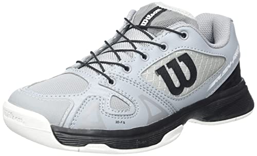 Wilson, Scarpe da tennis per bambini/ragazzi, RUSH PRO JR QL, Grigio/Nero/Bianco, 32, Per tutte le superfici, Per tutti