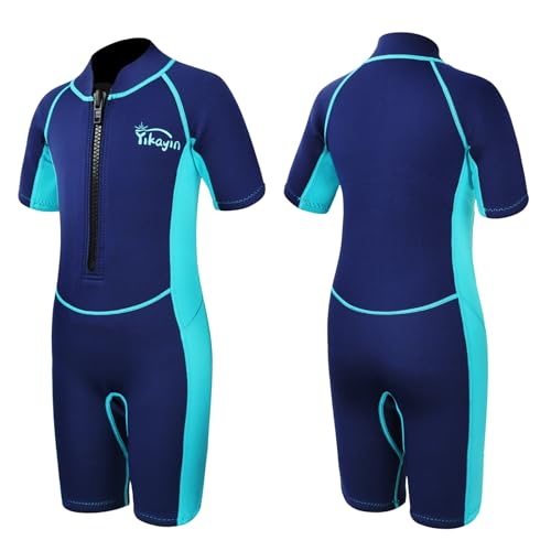 Yikayin Muta Corta per Bambini, Muta di 2 mm in Neoprene Premium per Ragazzi e Ragazze, Costume Termico con Cerniera