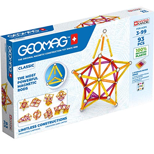 GEOMAG - CLASSIC 93 pezzi - Gioco di costruzione magnetico per bambini da 3-4 anni -