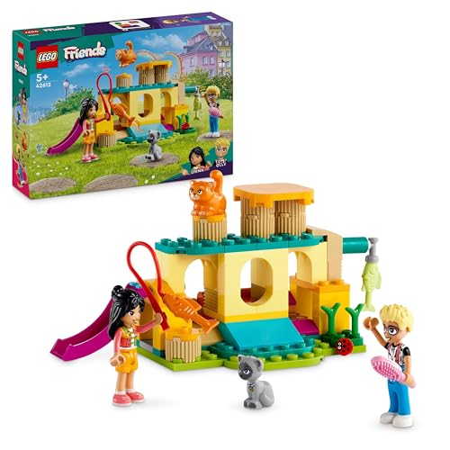 LEGO Friends Avventure nel Parco Giochi dei Gatti, Giocattolo con Figure di Animali, Mini Bamboline di Olly e Liann e