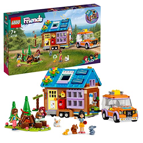 LEGO Friends Casetta Mobile, Playset con Roulotte Apribile e Macchina Giocattolo per Campeggio nella Foresta, Personaggi