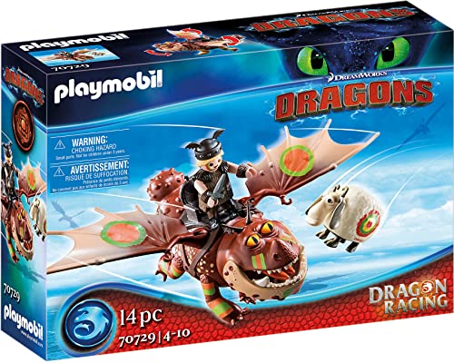 PLAYMOBIL DreamWorks Dragons 70729, Dragon Racing, Gambedipesce e Muscolone, dai 4 Anni