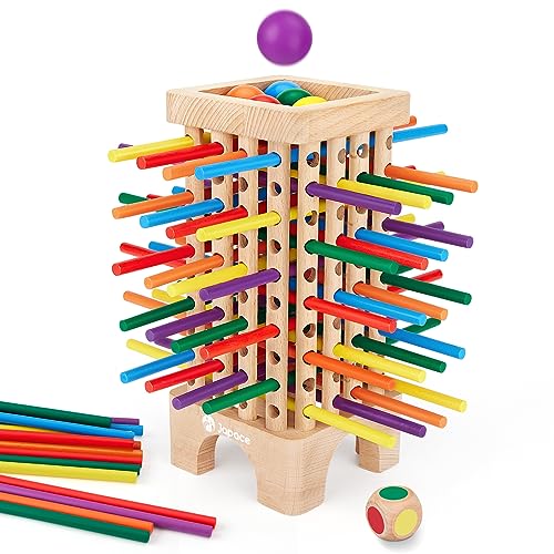 Japace Giochi Montessori per Bambini, Gioco di Società in Legno, Giocattoli Educativi 3 4 5 6 Anni Gioco di Dadi, Gioco