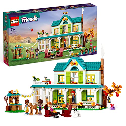 LEGO Friends La Casa di Autumn, Casa delle Bambole con Mini Bamboline, Figure di Animali di Cane e Cavallo Giocattolo,