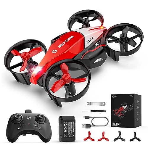 Holy Stone HS210F Mini Drone per Bambini, Quadcopter RC 2 in 1 per Interni con Luci LED, Modalità di Atterraggio e