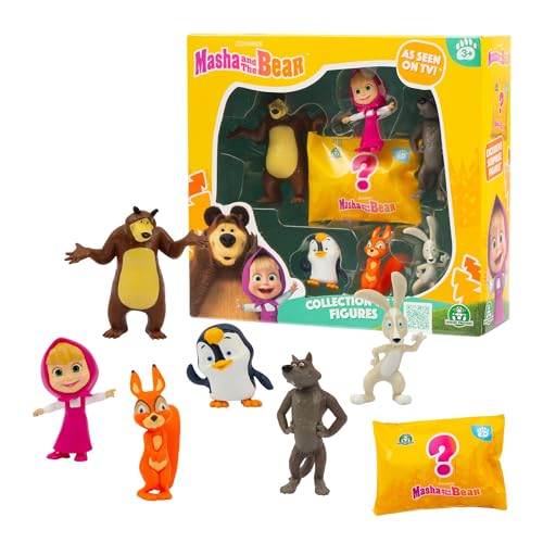 Giochi Preziosi Masha E Orso - Set Composto Da 6 Personaggi Della Famosa Serie Tv Alti dai 5 Ai 7 Cm Ed 1 Esclusivo A