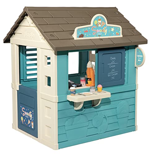 Smoby Casetta Sweety Corner Gelateria, 7600810718, + 2 Anni, con 18 Accessori Inclusi