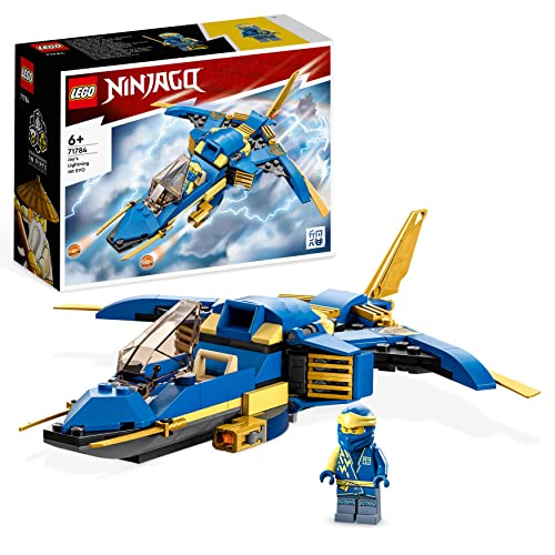 LEGO NINJAGO Jet-Fulmine di Jay - EVOLUTION, Set Aereo Giocattolo Potenziabile, Aeroplano da Costruire, Idea Regalo di