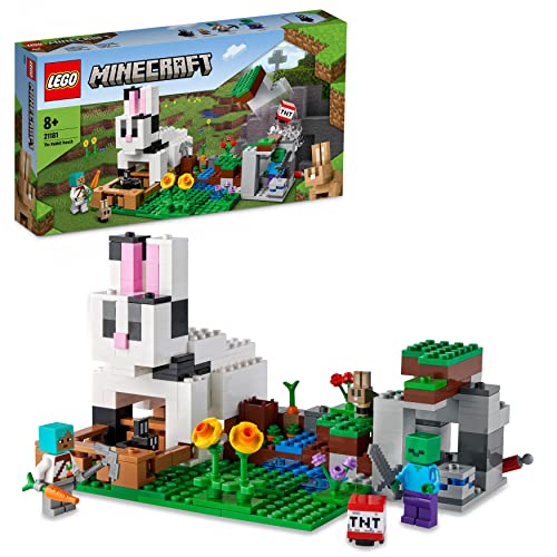 LEGO Minecraft Il Ranch del Coniglio, Idea Regalo di Compleanno, Giochi per Bambini e Bambine da 8 Anni con Figure di