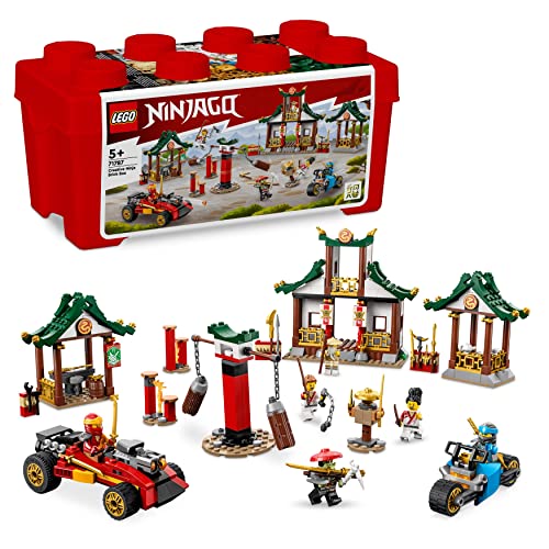 LEGO NINJAGO Set Creativo di Mattoncini Ninja, Scatola Porta Giochi per Bambini, Ragazzi e ragazze per Costruire Dojo,