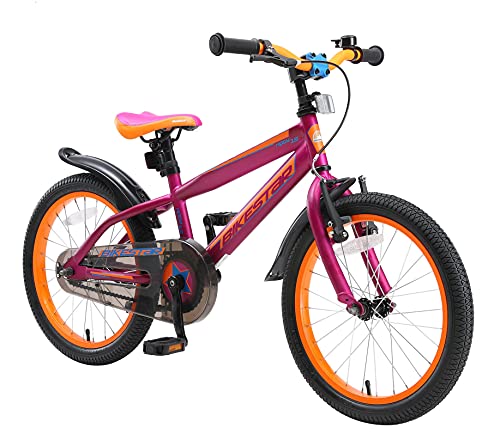 BIKESTAR Bicicletta bambini 5-7 anni | Bici bambino bambina 18 pollici Freno a pattino e freno a retropedale | 18“ VTT