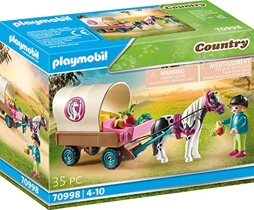 PLAYMOBIL Country 70998 Carrozza con Pony, Giocattolo per Bambini dai 4 Anni