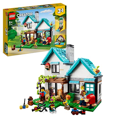 LEGO 31139 Creator Casa Accogliente, Set 3 in 1 con Modellini da Costruire con 3 Case Giocattolo Differenti, Idea Regalo