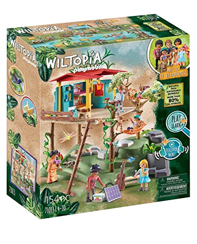 PLAYMOBIL Wiltopia 71013 Casa sull'Albero della Foresta Amazzonica, con Animali Giocattolo, Giocattolo Sostenibile per