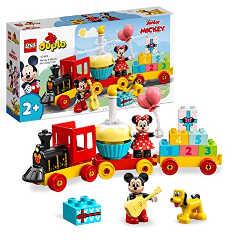 LEGO DUPLO Disney Il Treno del Compleanno di Topolino e Minnie, Giocattolo con Personaggi, Giochi Educativi per Bambini