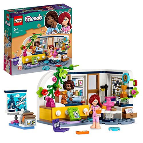 LEGO 41740 Friends La Cameretta di Aliya, Camera da Letto per Pigiama Party, Giochi per Bambine e Bambini con Paisley e