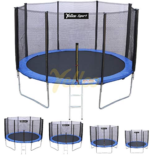 YellooSport Trampolino Tappeto Elastico Salto Bambini Ø 185 250 310 370 cm Certificato CE TUV GS alta qualità BLU