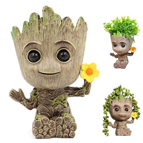 HBSFBH Baby Groot Vaso di Fiori, Baby Groot Action Figures Fashion Guardians of The Galaxy Flowerpot Baby Cute Model Toy