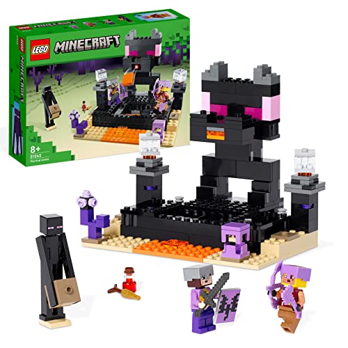 LEGO Minecraft The End Arena, Set Battaglia Giocatore Contro Giocatore con Lava, Ender Drago Giocattolo e Figura