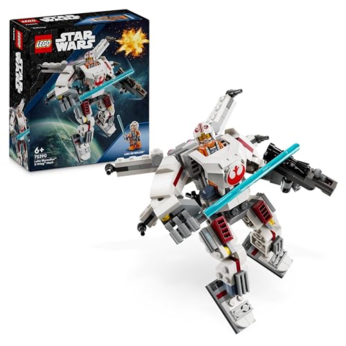 LEGO Star Wars Mech X-Wing di Luke Skywalker, Veicolo Robot Giocattolo Simile all'Astronave, Set di Giochi d'Avventura