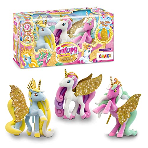 Galupy CRAZE Set di 3 Unicorno Bambina, Figure Unicorno da Collezione, 3 Unicorno Speciale, Giocattoli per Bambini 3