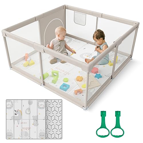 ZEEBABA Box per bambini, con materassino 120x120cm, modulare, pieghevole, grande per la casa