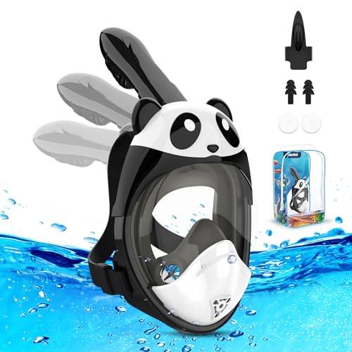 Maschera da Snorkeling per Bambini a Forma di Squalo，Mare Maschere Subacquea 180° Visuale Panoramica Immersioni Anti