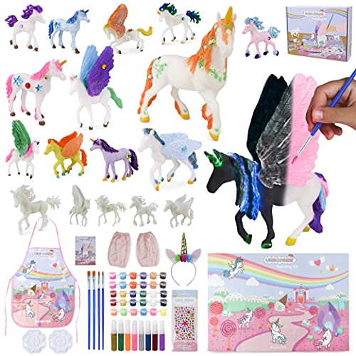 BONNYCO Unicorno Giocattolo Bambina Set Pittura 18 Unicorni Lavoretti Creativi Bambini Illuminano Al Buio | Giochi