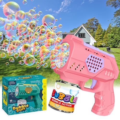 Panamalar Pistola a Bolle per Bambini, Macchina Automatica per Bolle di Sapone 10000+Bolle al Minuto con Luci/90ml