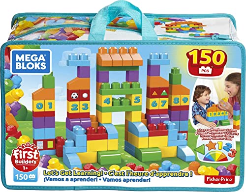 Mega Bloks FVJ49 Let's Get Learning Bricks, Multi-Colour, 1-99 anni