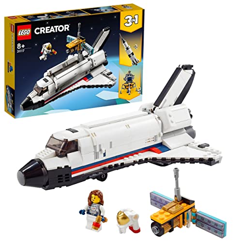 LEGO 31117 Creator Avventura dello Space Shuttle, Modellino da Costruire 3 in 1, Razzo Spaziale Giocattolo, Giochi per