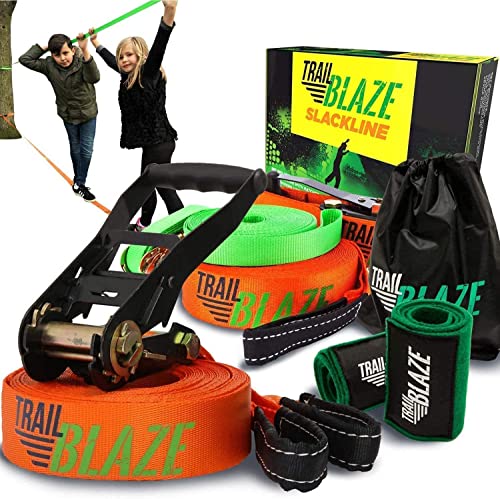 Slackline - Kit completo per principianti – Cinghia di apprendimento protezioni per albero borsa per il trasporto –