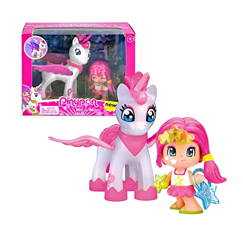 PINYPON - Unicorno volante e personaggio Pinypon con stella con decorazione segreta, per bambine/I dai 4 anni, Famosa