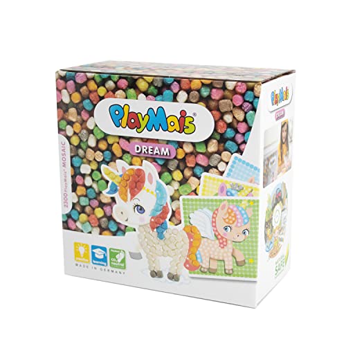 PlayMais Mosaic Dream Unicorn Kit per Costruzioni da 3 Anni in su I Circa 2300 Pezzi e 6 Modelli di Mosaico con unicorni