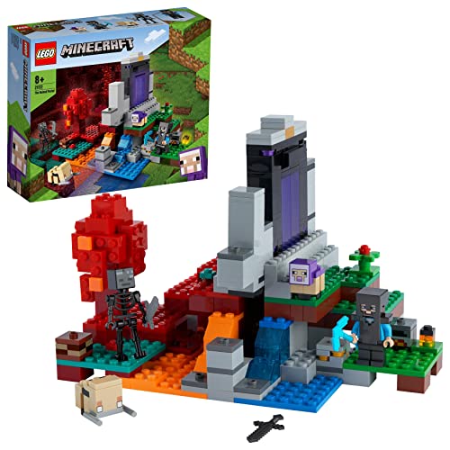LEGO Minecraft Il Portale in Rovina, Set Giochi per Bambini e Bambine da 8 Anni in su con il Personaggio di Steve, la