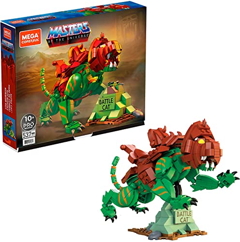 MEGA Masters of the Universe Action Figure Construx Battle Cat da costruire, giocattoli da costruzione per bambini,