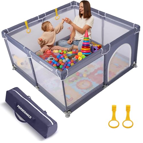 Box Bambini,Recinto per Bambini 127x127cm con Morbida Rete Traspirante,Base Antiscivolo,Box Sicuro Stabile,Porta di