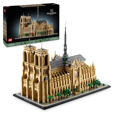 LEGO Architecture Notre-Dame de Paris, Kit Modellismo per Adulti da Costruire, Modellino di Monumento da Collezione,