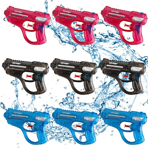 SULOLI Pistola ad Acqua,9 Pezzi Pistole ad Acqua in 3 Colori,Giocattoli per Bambini all'Aperto Piscina Giardino Spiaggia