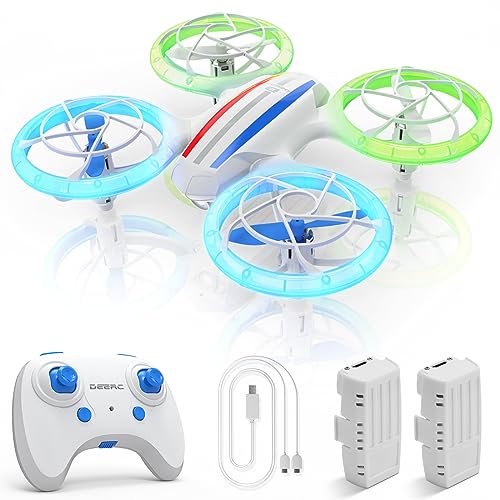 DEERC D23 Mini Drone per Bambini, Quadcopter RC con 5 modalità LED, Altitude Hold e 360° Flip, eliche completamente