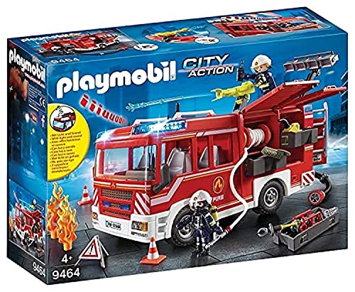 PLAYMOBIL City Action 9464, Autopompa dei Vigili del Fuoco con luci e suoni, Dai 5 anni