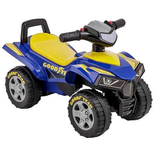 Baroni Toys Quad Giocattolo Cavalcabile per Bambini 18-36 Mesi con con Licenza GOODYEAR, Vano Portaoggetti, Suoni