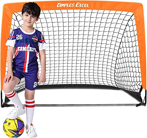 Dimples Excel Porta da Calcio per Bambini per Rete da Calcio Allenamento -4x3 FT- Arancione- 1 Pack