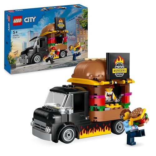 LEGO City Furgone degli Hamburger Giocattolo, Veicolo da Costruire per Bambini e Bambine da 5 Anni in su, Camion Food