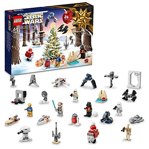 LEGO 75340 Star Wars Calendario dell'Avvento 2022, 24 Mini Costruzioni per Bambini, Regali di Natale con Personaggi