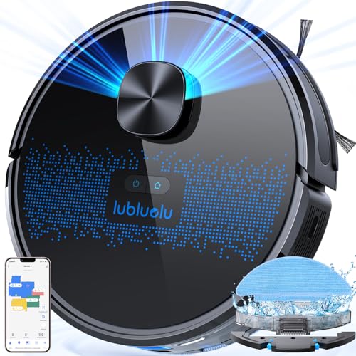 Lubluelu 4000Pa Robot Aspirapolvere Lavapavimenti con Mappatura a 5 Piani, Robot Vacuum Mop 3 in 1, LiDAR Laser 9.0,