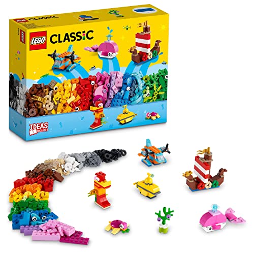 LEGO Classic Divertimento Creativo sull’Oceano, Giochi Creativi per Bambini e Bambine da 4 Anni, Modellini da