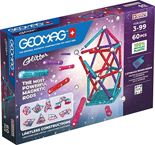 Geomag Glitter costruzioni magnetiche scintillanti (60 pezzi)