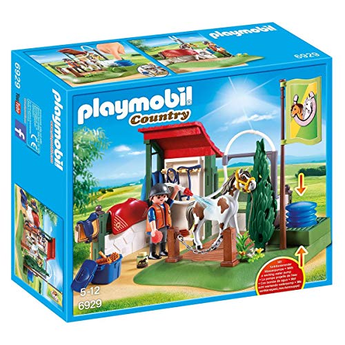 PLAYMOBIL Country 6929, Area di Cura dei Cavalli con Pompa d'Acqua funzionante, dai 5 Anni